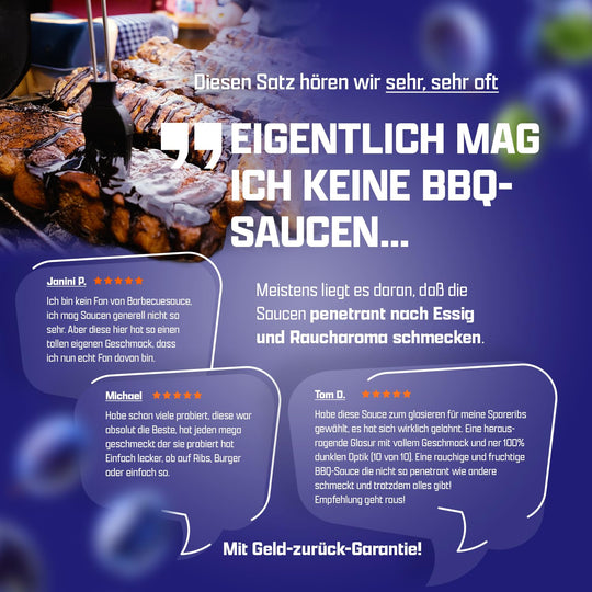 RAUCHIG SÜSS - Die Weltmeister BBQ Sauce - Mit Geld-Zurück-Garantie