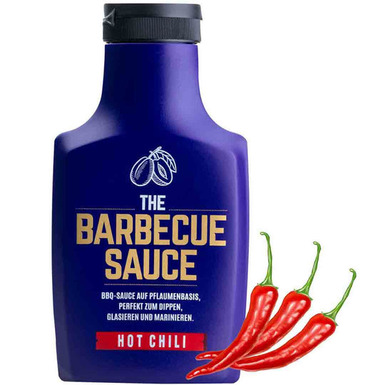 Hot Chili BBQ Sauce auf Pflaumenbasis iperfekt für Burger, Pulled Pork, Ribs. Ein echter Allrounder für alle Chili Liebhaber.