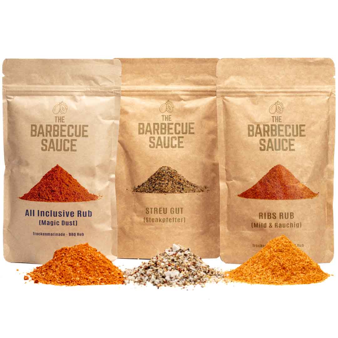 Rub & Trockenmarinaden Set mit Ribs Rub, Magic Dust und Streugut Salz & Pfeffer