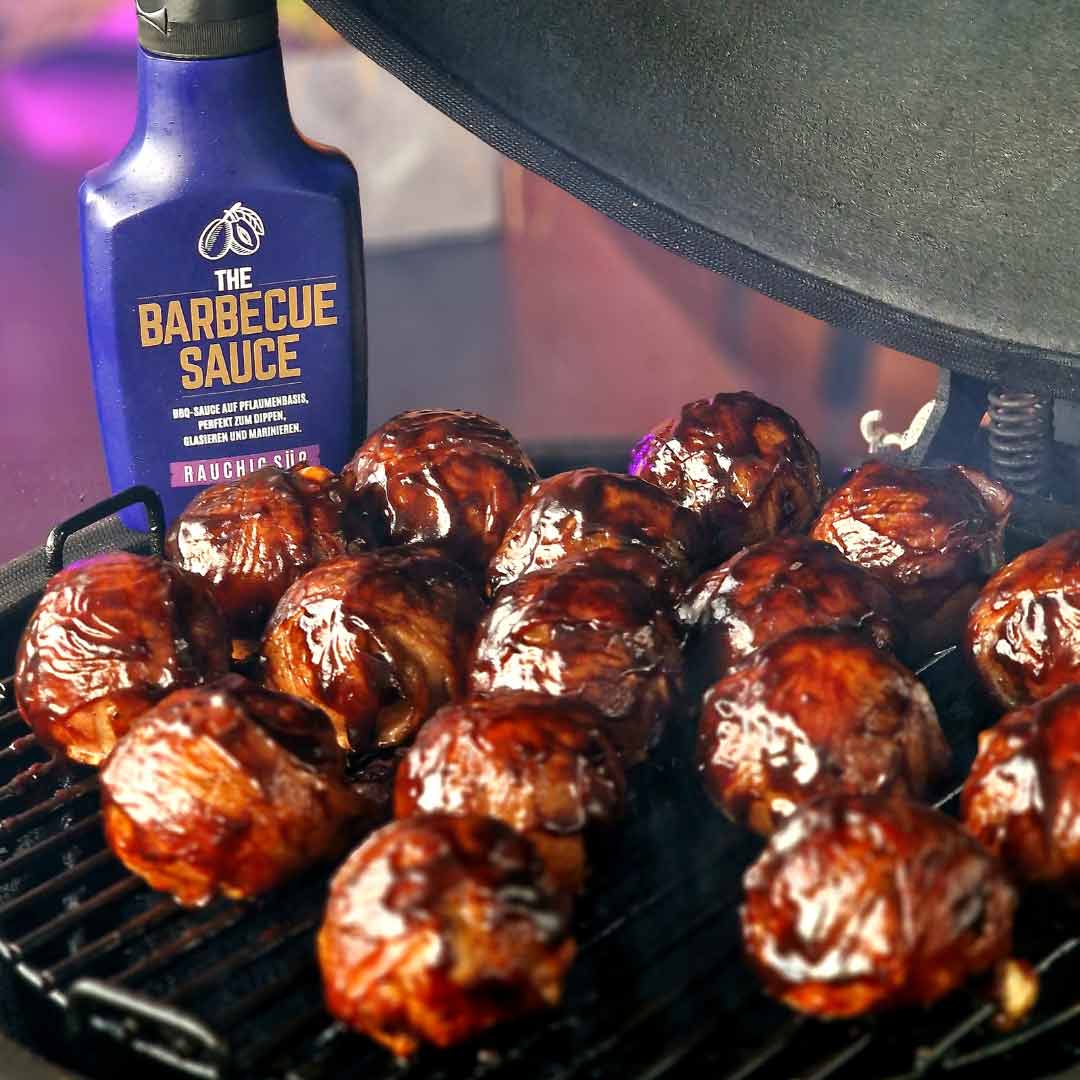 Glasierte Moinkballs Fleischbällchen mit BBQ Sauce