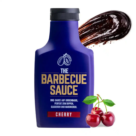 Cherry BBQ Grillsauce auf Kirschbasis. Süß würzige Glasur für Rippchen, Moinkballs Chicken Wings und und Hähnchenschenkel.
