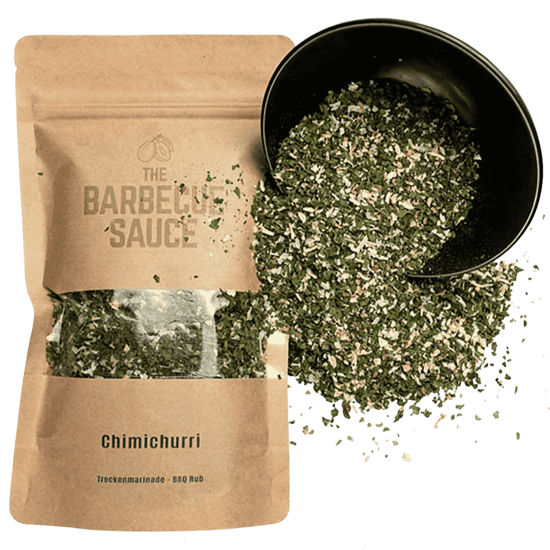 Authentische Chimichurri Gewürzmischung für Grillgerichte, ideal zum Marinieren und Dippen von Fleisch, Fisch und Gemüse. Einzigartige Mischung aus Knoblauch, grünen Pfeffer und Kräutern.