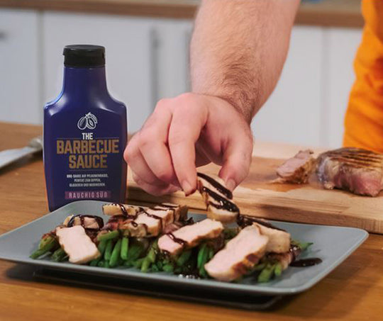 BBQ Sauce auf Pflaumenbasis und Schwweinefilet im Optigrill. Perfekt!